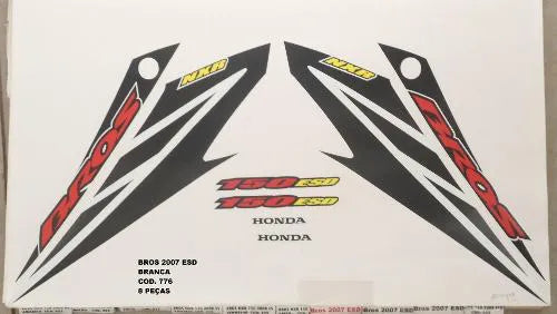 Faixa Adesiva Honda NXR 150 Bross ESD 2007 Original Branca - Qualidade Premium e Acabamento Perfeito