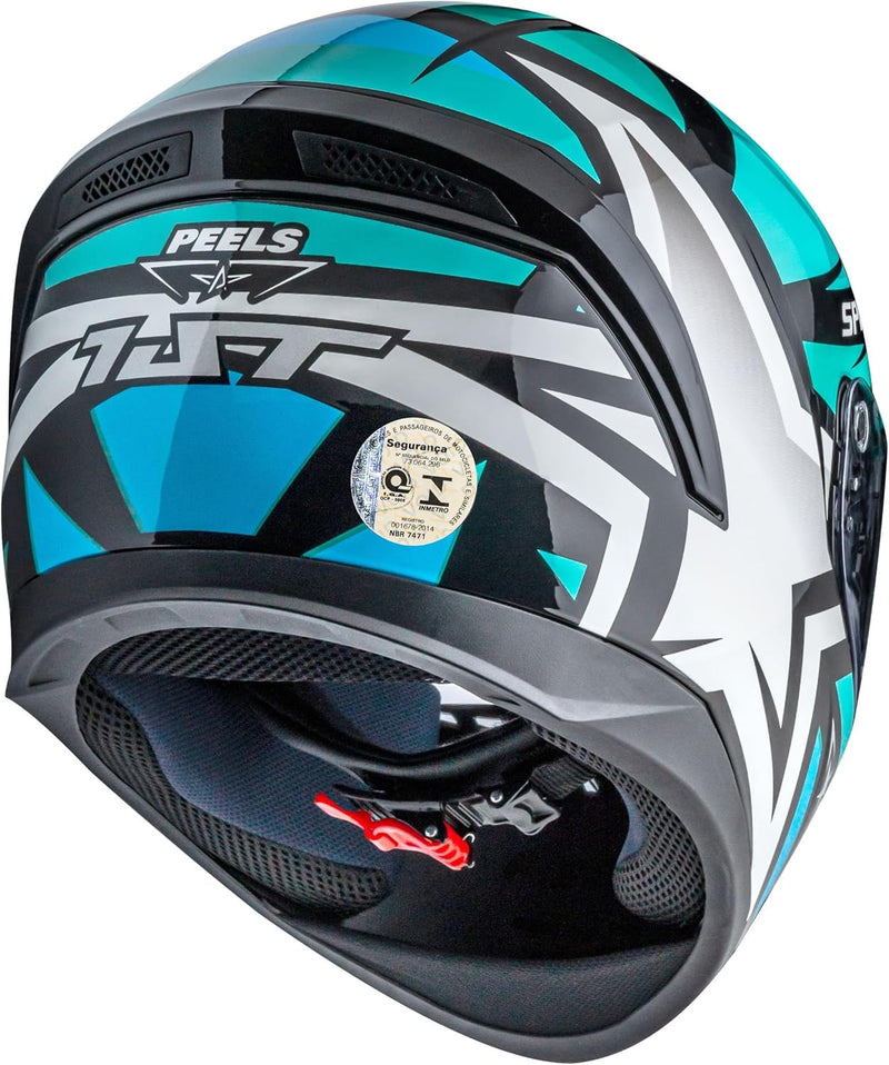 Capacete Peels SPIKE II 1ST Preto-Verde Agua