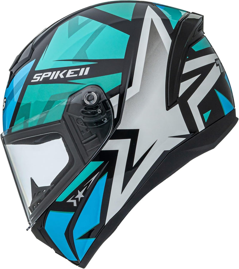 Capacete Peels SPIKE II 1ST Preto-Verde Agua