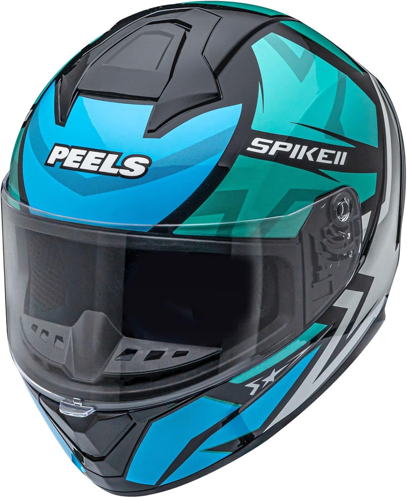 Capacete Peels SPIKE II 1ST Preto-Verde Agua