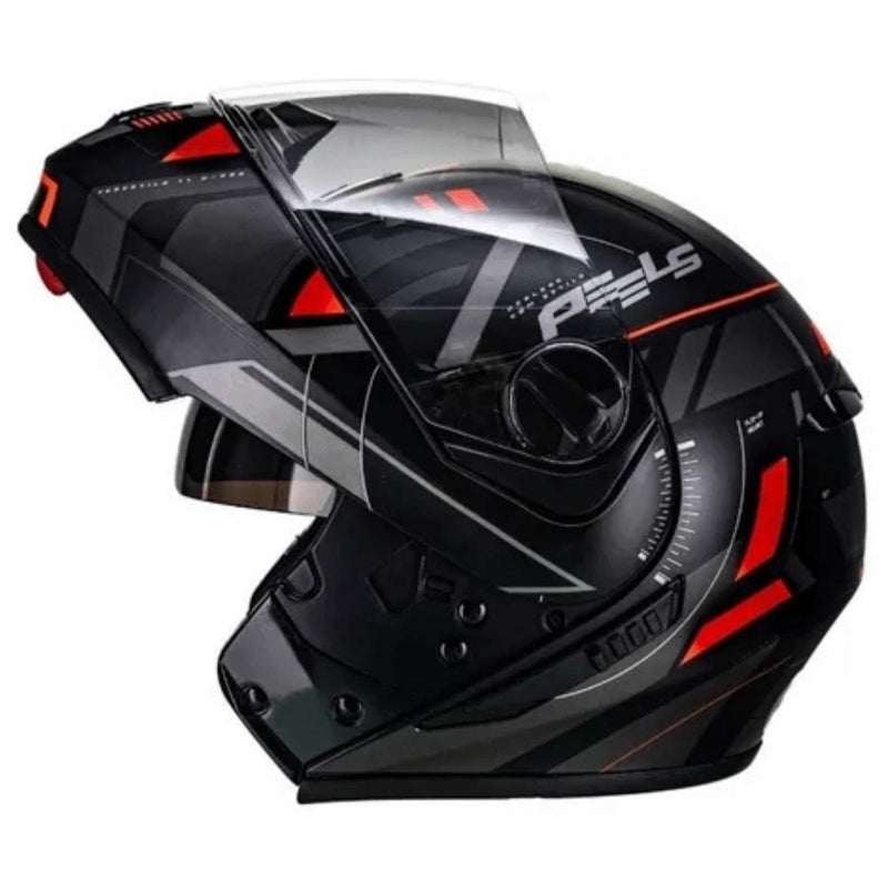Capacete Peels U-RB2 Dynamic - Cor Preto Fosco/Vermelho