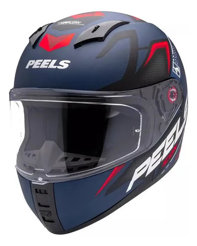 Capacete Peels Icon 23 Element - Cor Azul Fosco/Vermelho