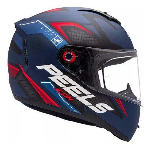 Capacete Peels Icon 23 Element - Cor Azul Fosco/Vermelho