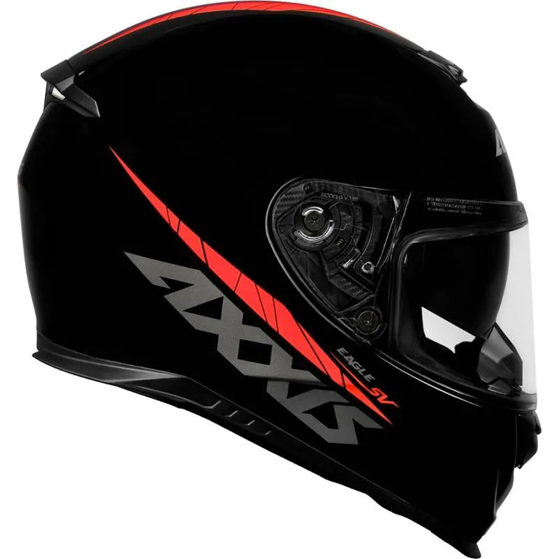 Capacete AXXIS Eagle SV Solid Gloss Black/Red - Tamanho 62 XL
