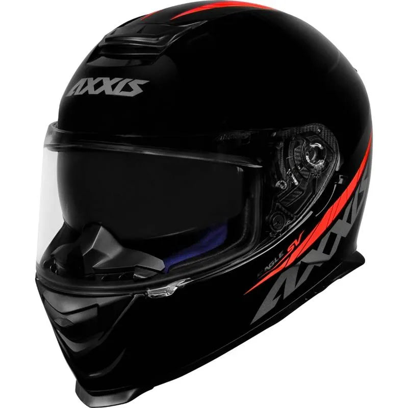 Capacete AXXIS Eagle SV Solid Gloss Black/Red - Tamanho 62 XL