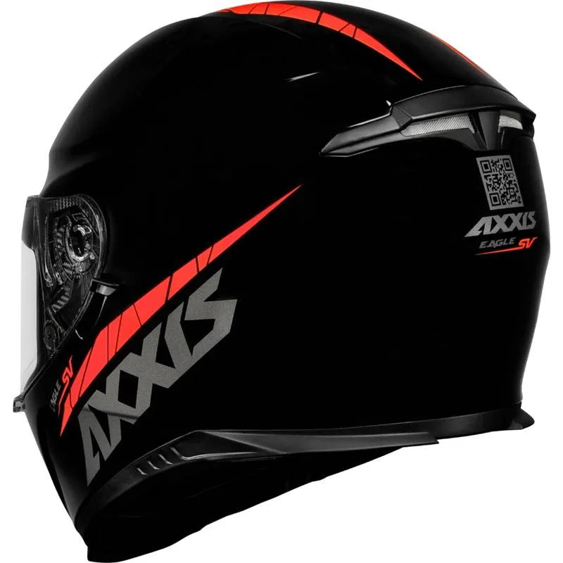 Capacete AXXIS Eagle SV Solid Gloss Black/Red - Tamanho 62 XL