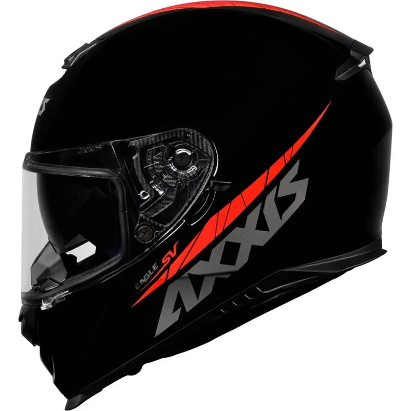 Capacete AXXIS Eagle SV Solid Gloss Black/Red - Tamanho 62 XL