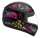 Capacete Fly F-9 HG Fiesta Preto Fosco Colorido visão Lateral 