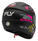 Capacete Fly F-9 HG Fiesta Preto Fosco Colorido visão traseira 
