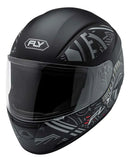 Capacete Fly F-9 HG Motor Preto Fosco Grafite visão frontal 