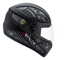 Capacete Fly F-9 HG Motor Preto Fosco Grafite visão lateral 
