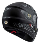 Capacete Fly F-9 HG Motor Preto Fosco Grafite visão traseira 