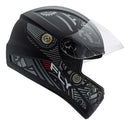 Capacete Fly F-9 HG Motor Preto Fosco Grafite lateral direita