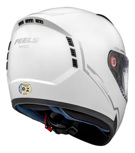 Capacete Peels Icon 23 Naked - Cor Branco Brilho/Prata