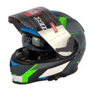 Capacete X11 Revo Pro Flagger SV com Viseira Extra Verde Fosco - Tamanho 60