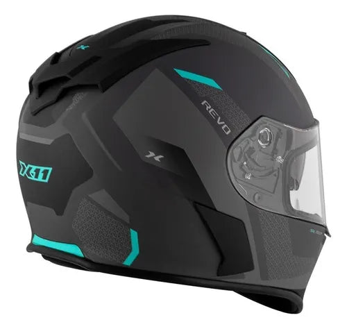 Capacete X11 REVO VISION SV - Cor Cinza/Acqua Fosco Tamanho 56