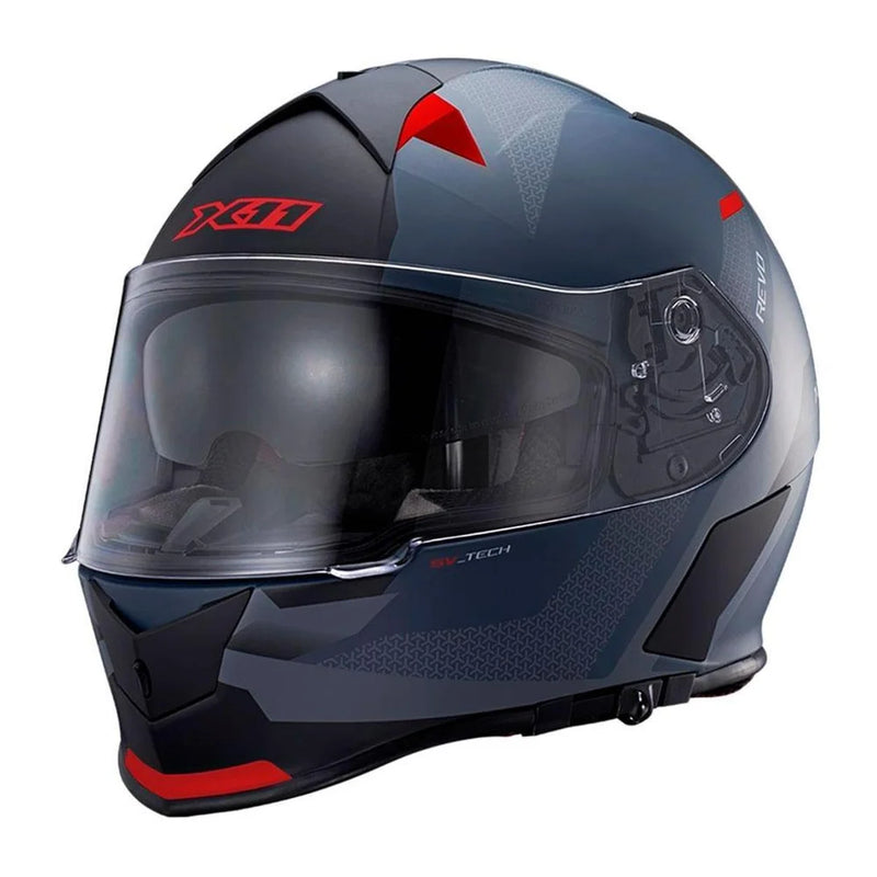 CAPACETE X11 REVO VISION SV Cinza/Verm Fosco 60 11080961 14905