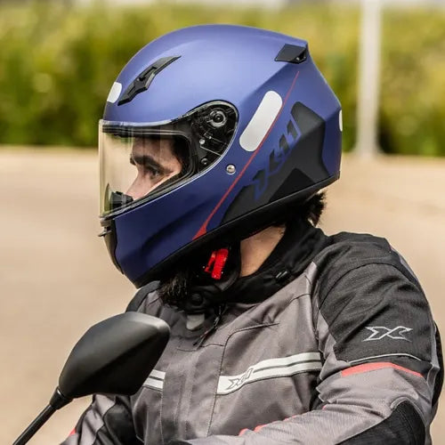 CAPACETE X11 TRUST SOLIDES AZUL-MET