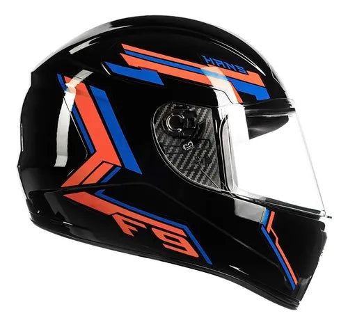 Capacete FLY F-9HG HANS Original Preto/Vermelho - Tecnologia HANS e Proteção Avançada