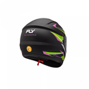 Capacete FLY F-9 HG Harmonia preto amarelo com anel antifurto e acabamento em verniz UV