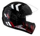 Capacete FLY F-9 HG PITSTOP Preto Vermelho visao Frontal