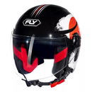 CAPACETE FLY JET HG NATION Preto/JP Visão Frontal