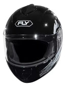 CAPACETE FLY YOUNG HG Paint Preto Prata kids visão Frontal 