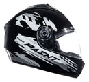 CAPACETE FLY YOUNG HG Paint Preto Prata kids visão Lateral direita