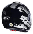 CAPACETE FLY YOUNG HG Paint Preto Prata kids visão Traseira 