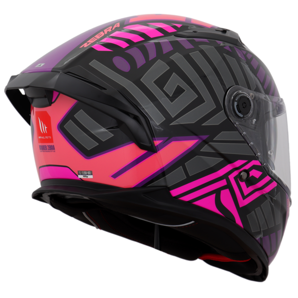 Capacete MT Helmets Braker SV Zebra B8 Gloss com Aerofólio - Tamanho 58