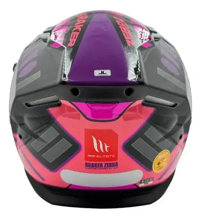 Capacete MT Helmets Braker SV Zebra B8 Gloss com Aerofólio - Tamanho 58