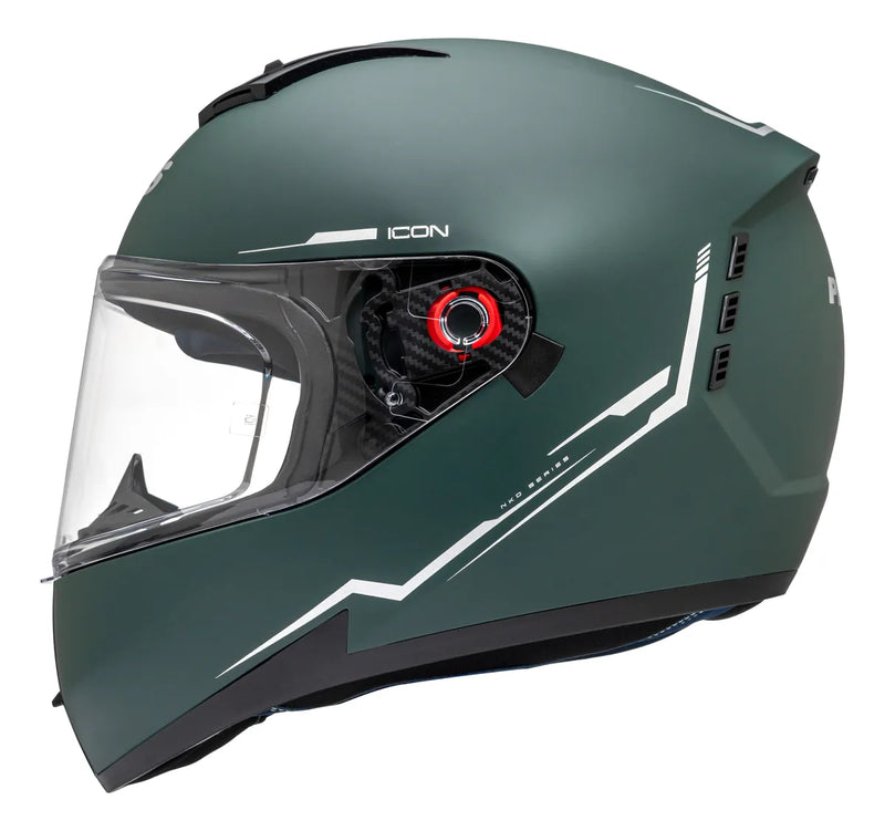 Capacete Peels Icon 23 Naked - Cor Verde Militar Fosco/Prata