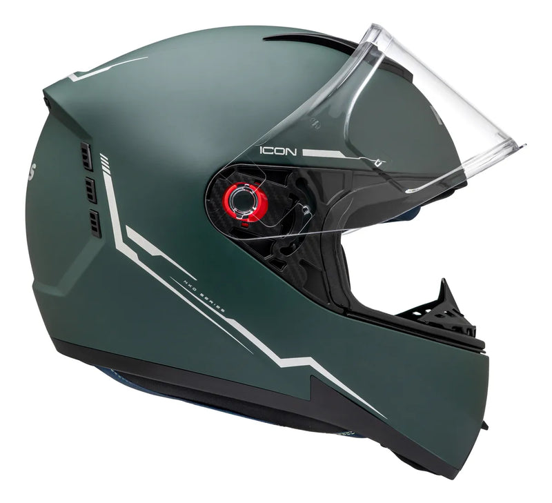 Capacete Peels Icon 23 Naked - Cor Verde Militar Fosco/Prata