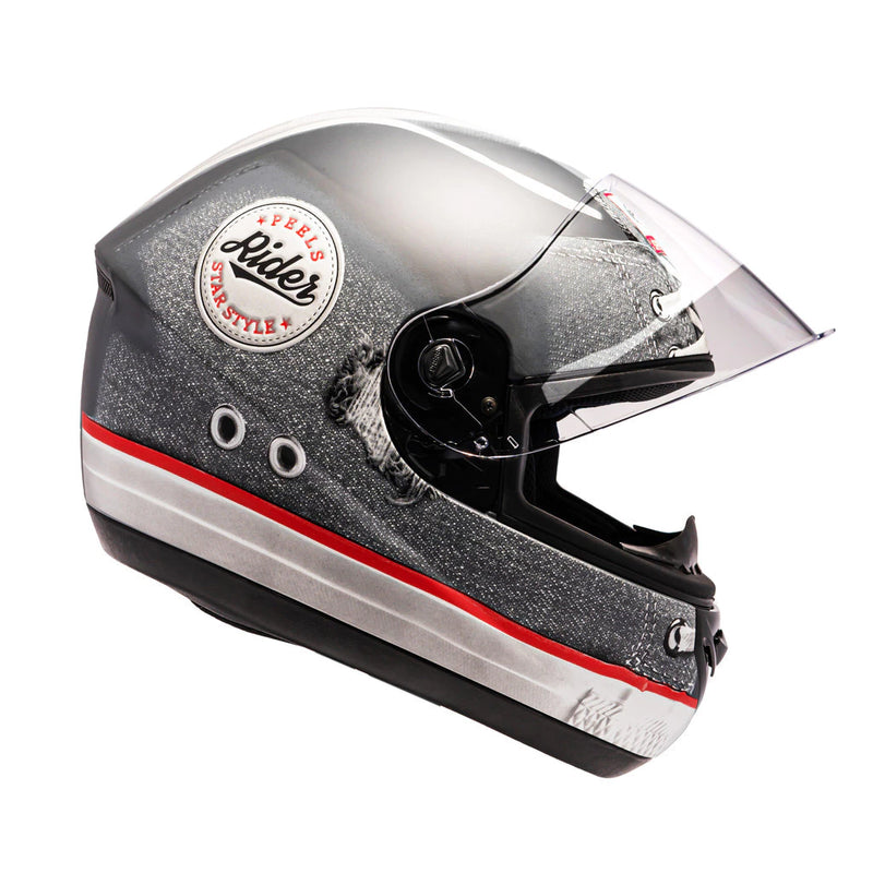 Capacete Peels Spike Jeans com 2 Viseiras - Cor Cinza Fosco/Vermelho Tamanho 60