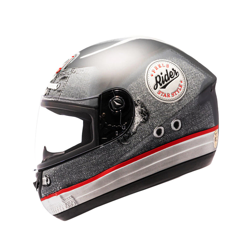 Capacete Peels Spike Jeans com 2 Viseiras - Cor Cinza Fosco/Vermelho Tamanho 60