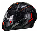 Capacete Peels modelo U-RB2 Dynamic cor Preto Fosco/Vermelho escamoteavel 