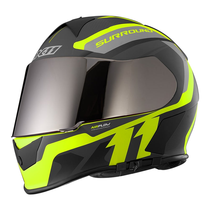 Capacete X11 Revo Pro Surround SV com Viseira Extra - Neon - Tamanho 58