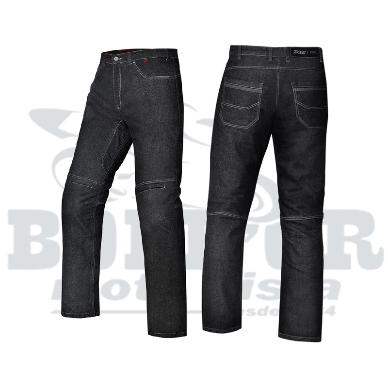  Calça Jeans Ride Masculina Preta visao detalhada frente e costas 
