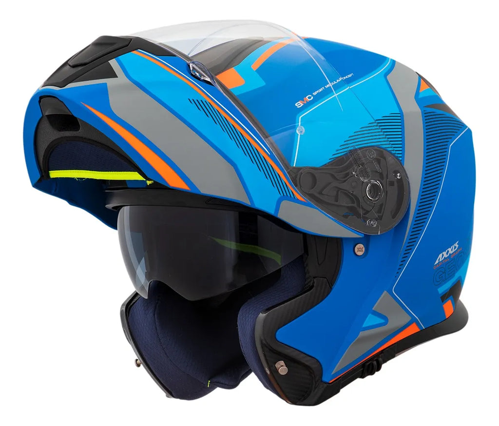 Capacete Axxis GECKO SV CAPITAL C7 Azul Mate 58 (M) - Viseira Solar