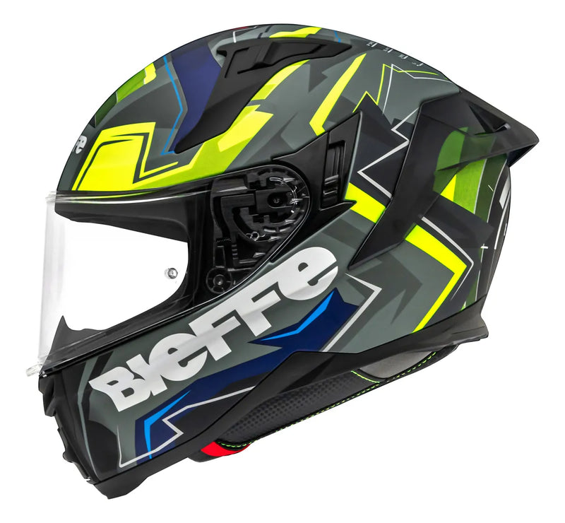 Capacete BIEFFE B-fast Climax - Detalhe da cor Cinza Moon/Amarelo
