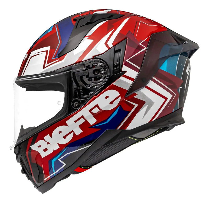 Capacete BIEFFE B-fast Climax Vermelho metalico/Branco 