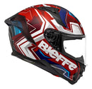 Capacete BIEFFE B-fast Climax Vermelho metalico/Branco - visao lateral