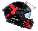 Capacete BIEFFE B-fast Strak - Cor Preto/Vermelho Tamanho 58
