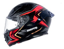Capacete BIEFFE B-fast Strak - Cor Preto/Vermelho com visor solar 