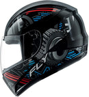 Capacete FLY F-9 HG Motor Preto - Vista Frontal Design Esportivo