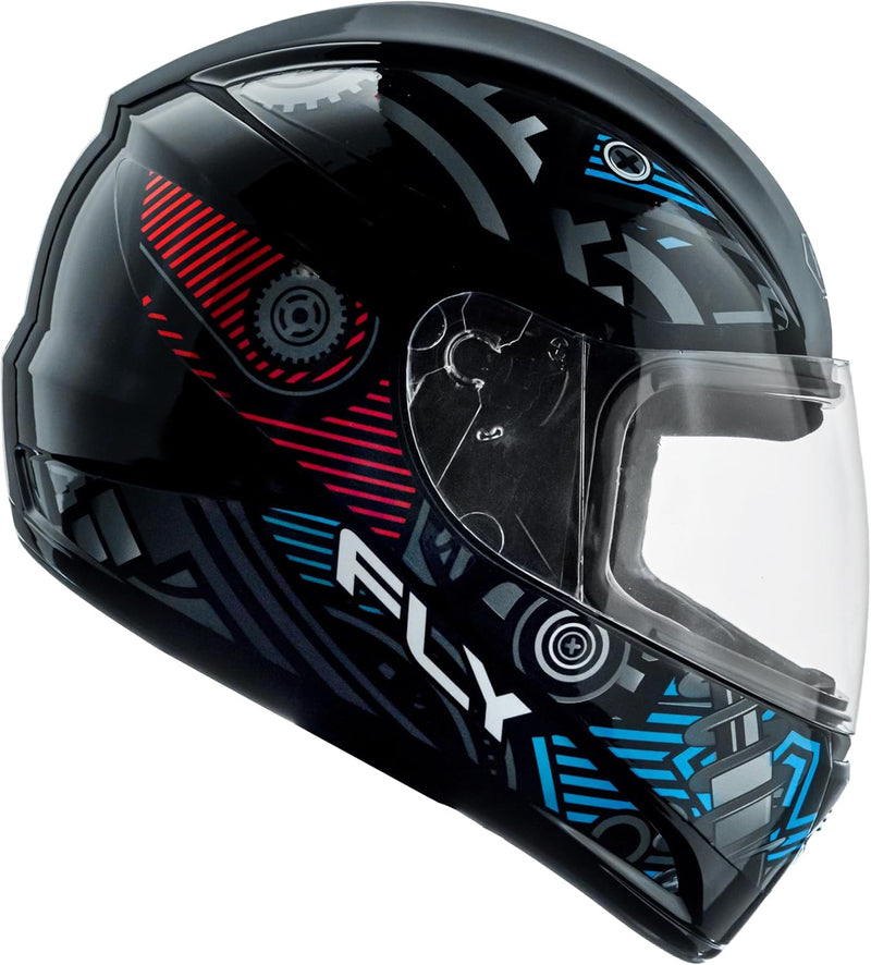 Capacete FLY F-9 HG Motor - Vista Lateral com Design Esportivo
