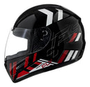 Capacete FLY F-9 HG PITSTOP Preto Vermelho visao lateral