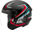Capacete FLY Jet HG Vortex Preto/Vermelho Fosco  - Estilo Aberto Vista Frontal
