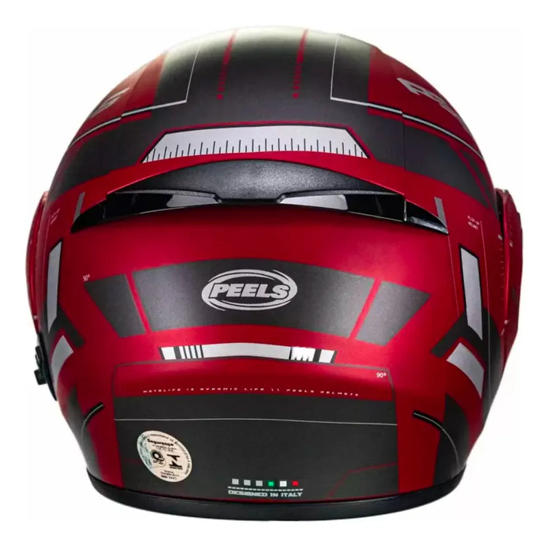 Capacete Peels U-RB2 Dynamic Vermelho Fosco/Grafite - Detalhe Superior
