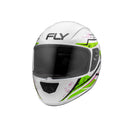 Capacete fechado FLY F-9 HG Harmonia design exclusivo branco e amarelo fosco com viseira cristal